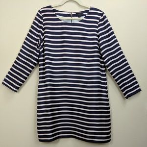J Crew Jules Shift Dress Striped Silk Pockets 10